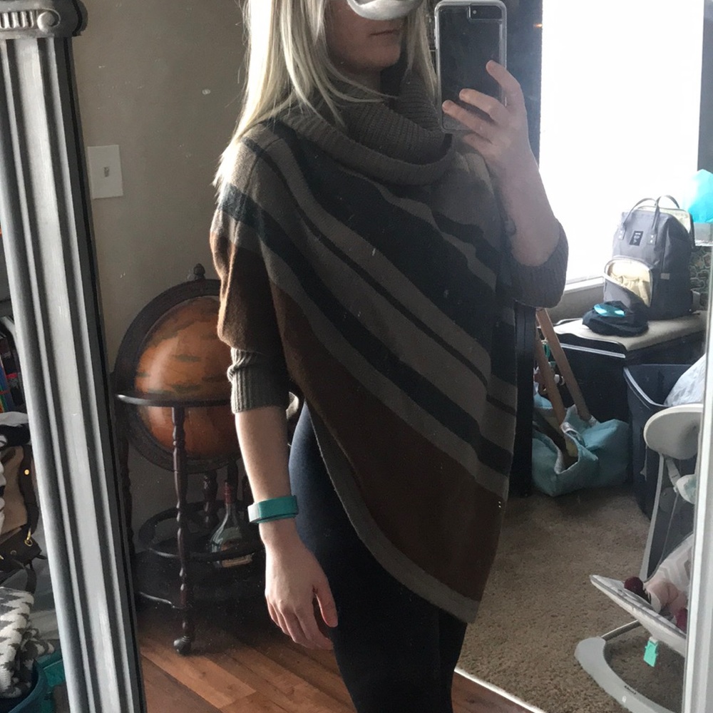 Cowl Neck Poncho Sweater
